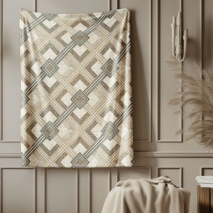 Moderne, gemütliche Erde-Tone geometrische Bedruck Fleecedecke
