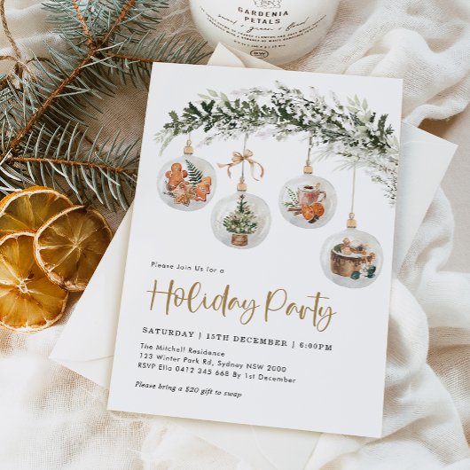 Moderne gemütliche Winterfeier Einladung