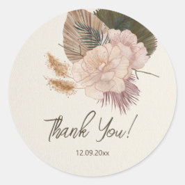 Moderne Genderoffenbarung | Minimalistische Geschl Runder Aufkleber