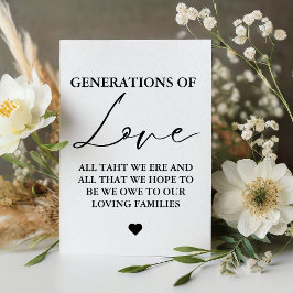 Moderne Generationen der Hochzeitsfeier der Liebe Sockelschild