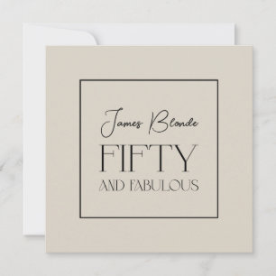 Moderne Gentlemen's Fifty & Fabulous Geburtstagspa Einladung