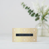 MODERNE GEO DIAMOND PATTERN Trend einfache Goldfol Visitenkarte (Stehend Vorderseite)