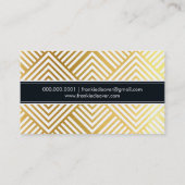 MODERNE GEO DIAMOND PATTERN Trend einfache Goldfol Visitenkarte (Rückseite)
