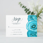 Moderne Geode Wedding | Blue UAWG RSVP Karte (Stehend Vorderseite)
