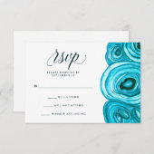 Moderne Geode Wedding | Blue UAWG RSVP Karte (Vorne/Hinten)