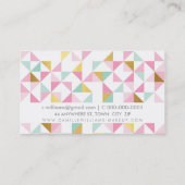MODERNE GEOMETRIC Dreieck Aztec Muster minz pink Visitenkarte (Rückseite)
