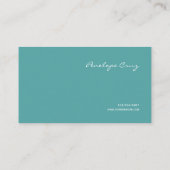 Moderne Geometrie Abstrakt Aquamarin und blau Visitenkarte (Rückseite)