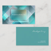 Moderne Geometrie Abstrakt Aquamarin und blau Visitenkarte (Vorne/Hinten)
