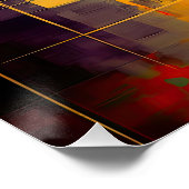 Moderne Geometrie Abstrakt mit Baum Poster (Ecke)