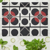Moderne Geometrie Abstrakt mit Kreisen Geschirrtuch (Gefaltet)