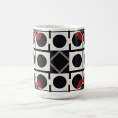 Moderne Geometrie Abstrakt mit Kreisen Kaffeetasse (Mittel)