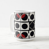 Moderne Geometrie Abstrakt mit Kreisen Kaffeetasse (Vorderseite Links)