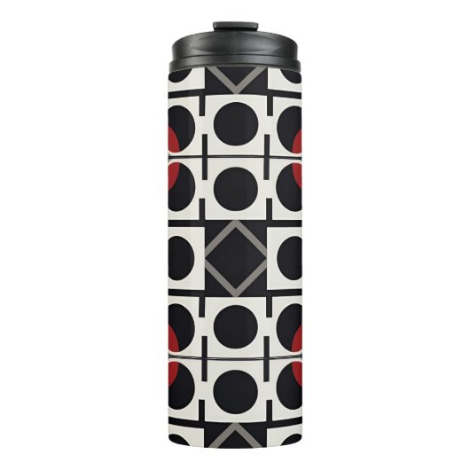Moderne Geometrie Abstrakt mit Kreisen Thermosbecher (Vorderseite)