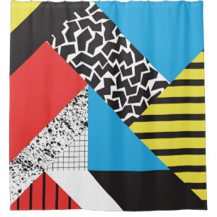 Moderne Geometrie: Abstrakter Nahtloser Stil Duschvorhang