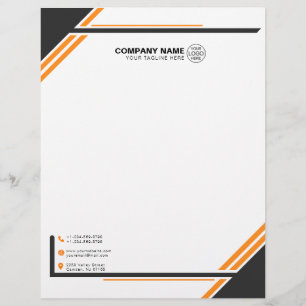 Moderne Geometrie aus Schwarz und Orange Briefbogen