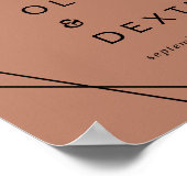 Moderne Geometrie | Begrüßung mit Kupfer Poster (Ecke)