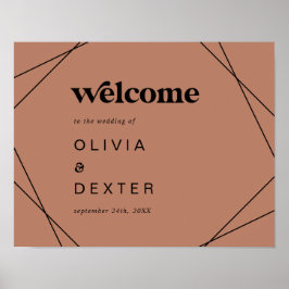 Moderne Geometrie | Begrüßung mit Kupfer Poster