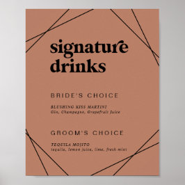 Moderne Geometrie | Copper Signature Drinks Signat Poster