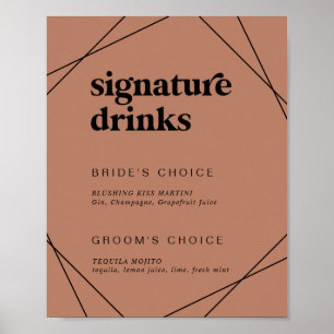 Moderne Geometrie   Copper Signature Drinks Signat Poster