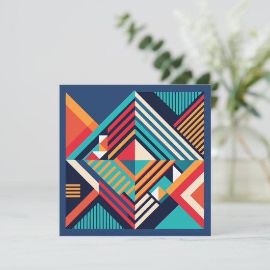 Moderne Geometrie Dankeskarte (Stehend Vorderseite)