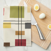 Moderne Geometrie des mittleren Jahrhunderts 1 Geschirrtuch (Viertel Falte)