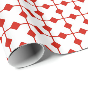 Moderne Geometrie, Diamanten - Dunkelrot und weiß Geschenkpapier