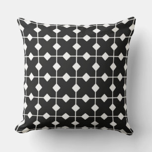 Moderne Geometrie, Diamanten - Schwarzweiß Kissen Für Draußen