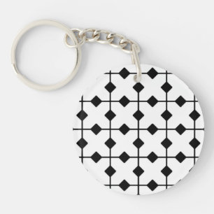 Moderne Geometrie, Diamanten - Schwarzweiß Schlüsselanhänger