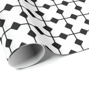 Moderne Geometrie, Diamanten - weiß und schwarz Geschenkpapier