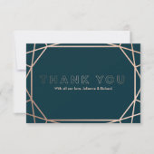 Moderne Geometrie Diamantförmige Hochzeit Vielen D Dankeskarte (Vorderseite)