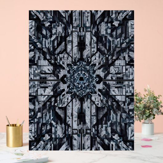 Moderne Geometrie: Digitale Citadel H-16 Acrylschild (Hochzeit)