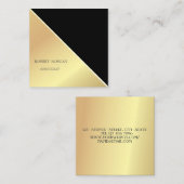 Moderne Geometrie, einfach, Gold Quadratische Visitenkarte (Vorne/Hinten)