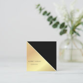 Moderne Geometrie, einfach, Gold Quadratische Visitenkarte (Stehend Vorderseite)