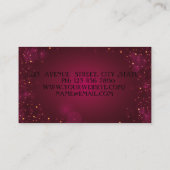 Moderne Geometrie, Elegant, Gold Frame Red Visitenkarte (Rückseite)