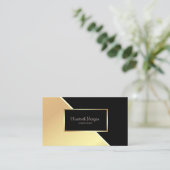 Moderne Geometrie, Eleganz, Gold, Rahmen Visitenkarte (Stehend Vorderseite)