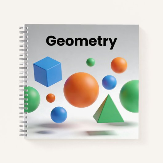 Moderne Geometrie Farbige 3D-Formen Lehrer Schüler Notizblock (Vorderseite)