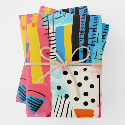 Moderne Geometrie Geschenkpapier Set (Beispiel)
