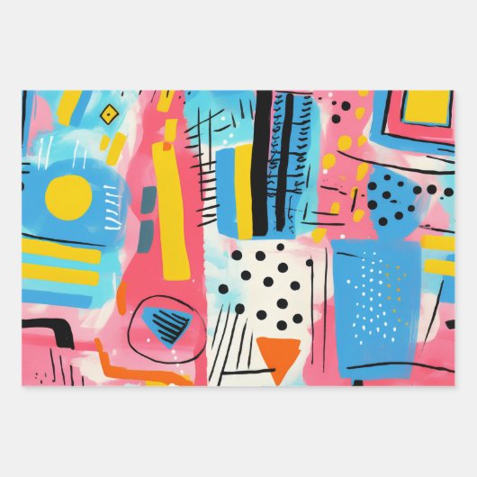 Moderne Geometrie Geschenkpapier Set (Vorderseite)
