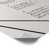 Moderne Geometrie | Grau-Alphabetische Sitztabelle Poster (Ecke)