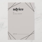 Moderne Geometrie | Graue Hochzeit Hinweiskarte (Vorderseite)