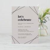 Moderne Geometrie | Gray Let's Celebrate Einladung (Stehend Vorderseite)