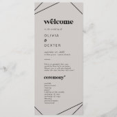 Moderne Geometrie | Gray Wedding Program Programm (Vorderseite)
