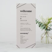 Moderne Geometrie | Gray Wedding Program Programm (Stehend Vorderseite)