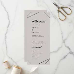 Moderne Geometrie Gray Wedding Program Programm
