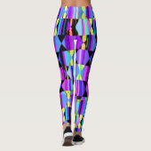 Moderne Geometrie in Lila und blau Leggings (Rückseite)