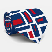 Moderne Geometrie in Rot, Weiß und Blau Krawatte (Gerollt)