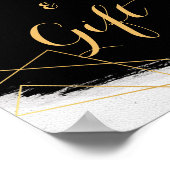 Moderne Geometrie-Karte und Geschenk für Schwarz u Poster (Ecke)