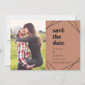 Moderne Geometrie | Kupfer-Foto Save the Date Magneteinladung (Vorderseite)