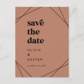 Moderne Geometrie | Kupfer Save the Date Einladungspostkarte (Vorderseite)