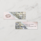 Moderne Geometrie, Marmor, Glitzer Lippen Mini Visitenkarte (Vorne/Hinten)